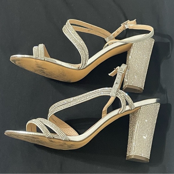 Touch of Nina Sabetha Sparkling Rhinestone Silver Heel Sandal. Sexy,Bridal - Picture 12 of 16